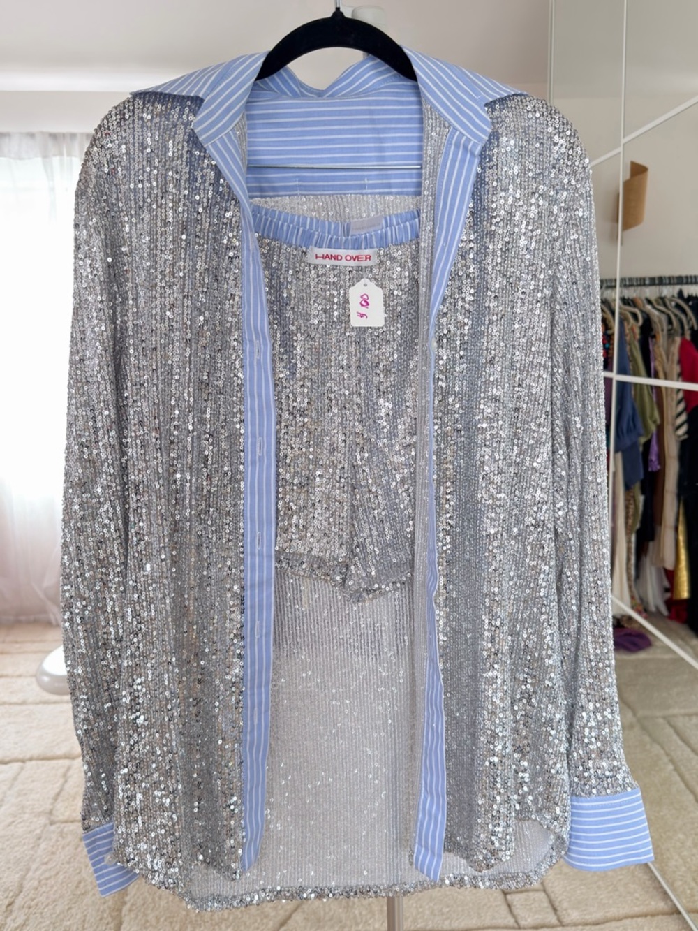 Hand Over Silver Sequin Set